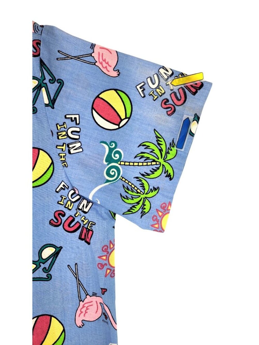 Carol's Scrubs Fun In The Sun Beach Scrub Top Flamingo Palm Tree Women Medium - Picture 10 of 10